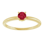 14K Yellow Lab-Grown Ruby Ring