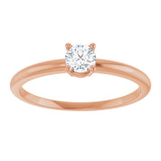 14K Rose Natural White Sapphire Ring