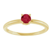 14K Yellow Imitation Ruby Ring
