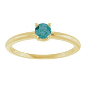 14K Yellow Lab-Grown Ruby Ring