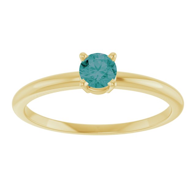 14K Yellow Lab-Grown Ruby Ring