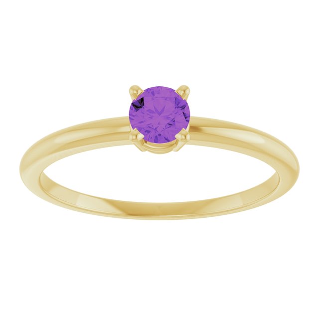 14K Yellow Natural Amethyst Ring