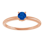 14K Rose Natural Blue Sapphire Ring