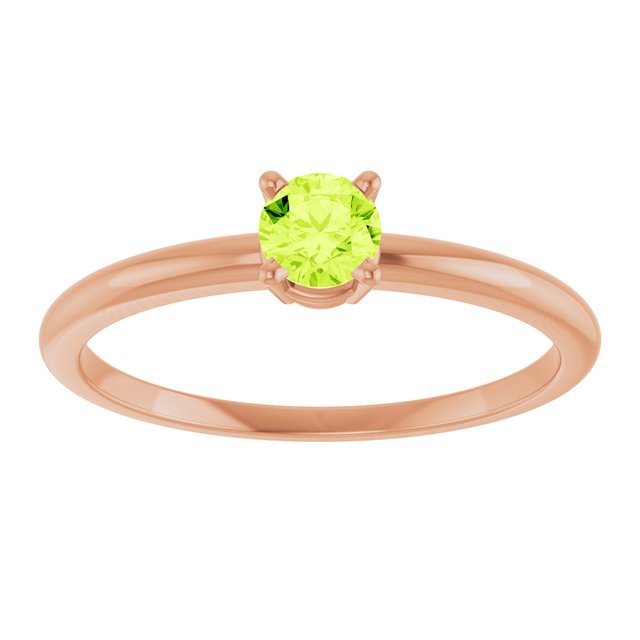 14K Rose Natural Peridot Ring