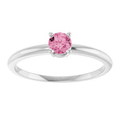 Platinum Natural Pink Tourmaline Ring