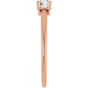 14K Rose Natural White Sapphire Ring