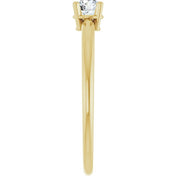 14K Yellow Natural White Sapphire Ring