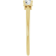 14K Yellow Natural White Sapphire Ring