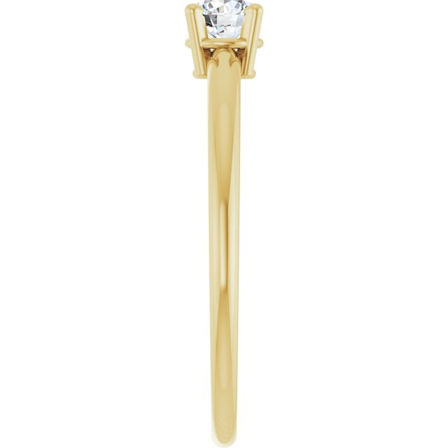 14K Yellow Natural White Sapphire Ring