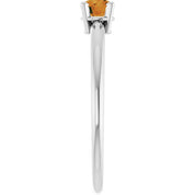 Platinum Natural Citrine Ring