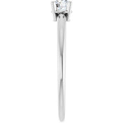 14K White Natural White Sapphire Ring