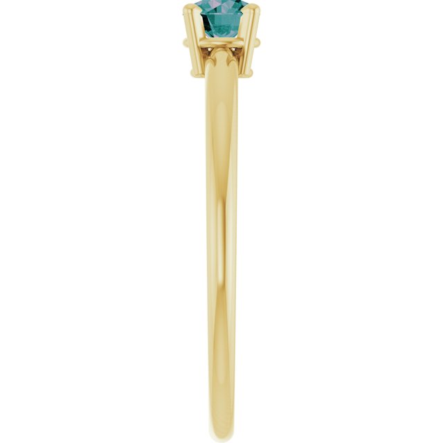 14K Yellow Lab-Grown Ruby Ring