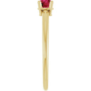14K Yellow Imitation Ruby Ring