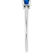 Sterling Silver Lab-Grown Blue Sapphire Ring