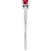 Sterling Silver Imitation Ruby Ring