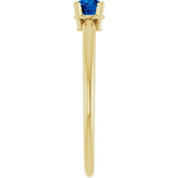 14K Yellow Lab-Grown Blue Sapphire Ring