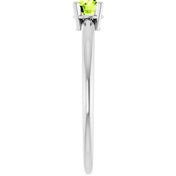 Platinum Natural Peridot Ring