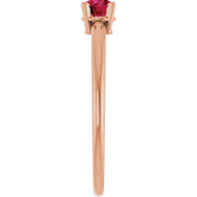 14K Rose Lab-Grown Ruby Ring