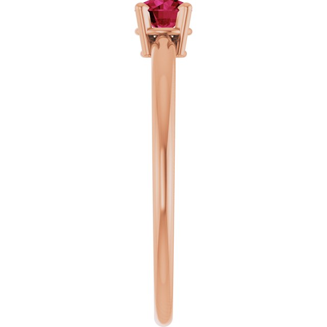14K Rose Lab-Grown Ruby Ring