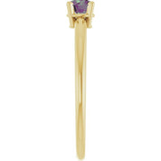 14K Yellow Lab-Grown Alexandrite Ring