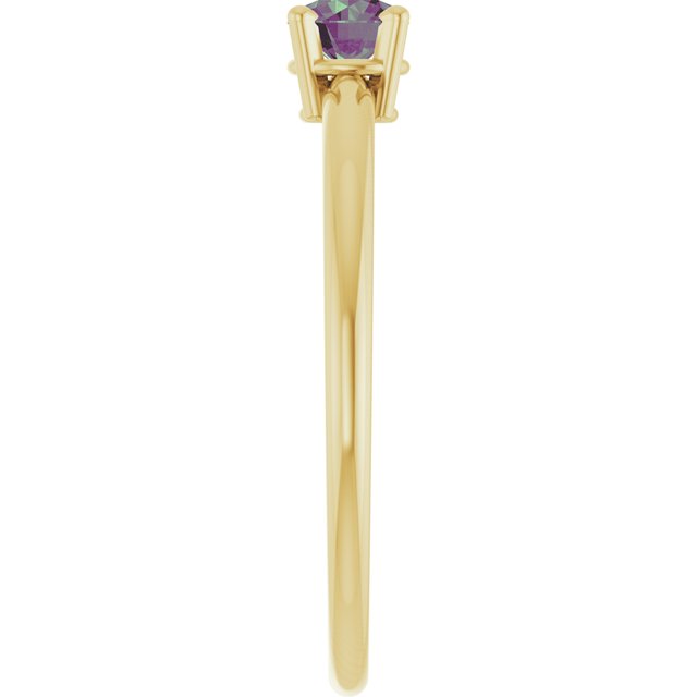 14K Yellow Lab-Grown Alexandrite Ring