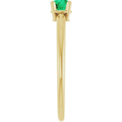 14K Yellow Lab-Grown Emerald Ring