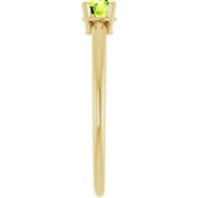14K Yellow Natural Peridot Ring