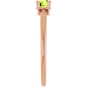 14K Rose Natural Peridot Ring
