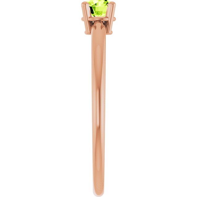 14K Rose Natural Peridot Ring