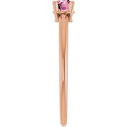 14K Rose Natural Pink Tourmaline Ring