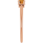 14K Rose Natural Citrine Ring
