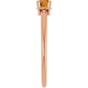 14K Rose Natural Citrine Ring