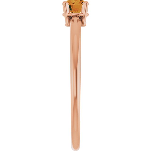 14K Rose Natural Citrine Ring