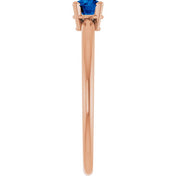 14K Rose Natural Blue Sapphire Ring