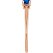 14K Rose Natural Blue Sapphire Ring