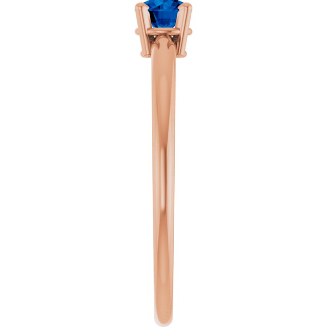 14K Rose Natural Blue Sapphire Ring