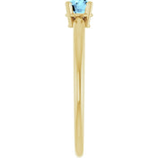 14K Yellow Natural Aquamarine Ring