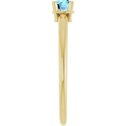 14K Yellow Natural Aquamarine Ring