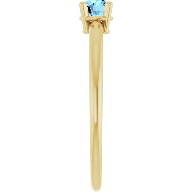 14K Yellow Natural Aquamarine Ring