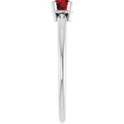 14K White Natural Mozambique Garnet Ring