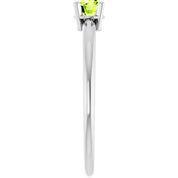 Sterling Silver Natural Peridot Ring