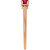 14K Rose Natural Ruby Ring