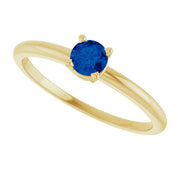 14K Yellow Lab-Grown Blue Sapphire Ring