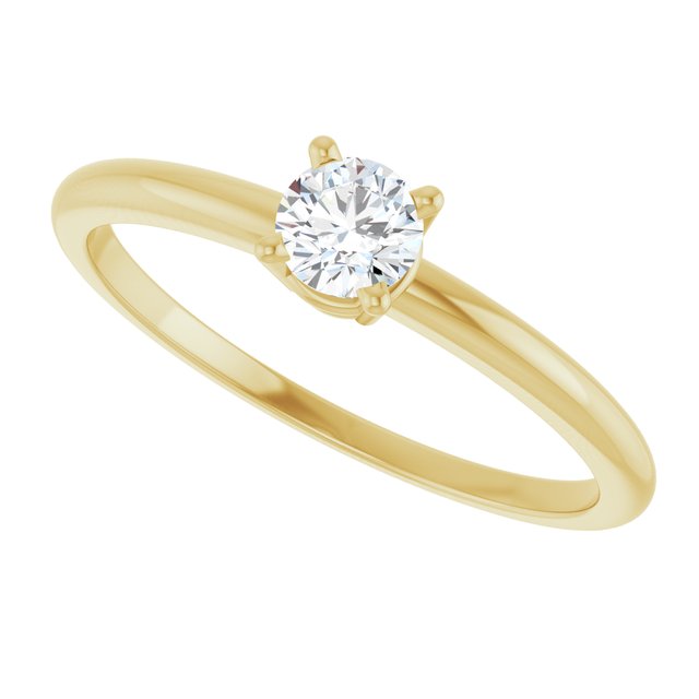 14K Yellow Natural White Sapphire Ring