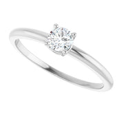 Platinum Natural White Sapphire Ring