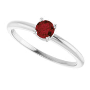 14K White Natural Mozambique Garnet Ring