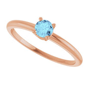 14K Rose Natural Aquamarine Ring