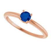 14K Rose Natural Blue Sapphire Ring