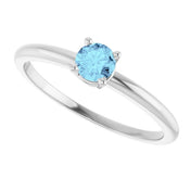 Platinum Natural Aquamarine Ring