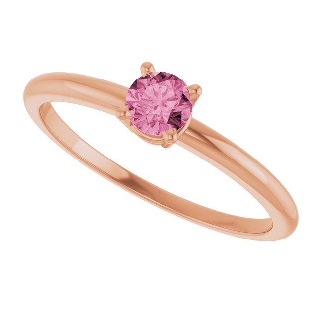 14K Rose Natural Pink Tourmaline Ring